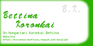 bettina koronkai business card